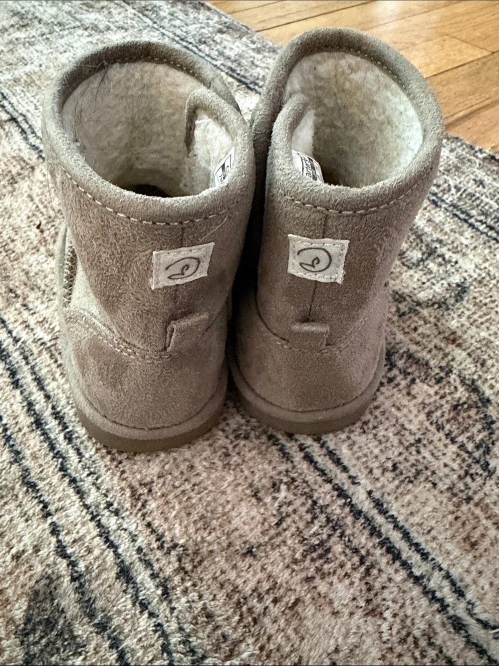Little Planet Cozy Taupe Suede Shearling Lined Boots Size 7